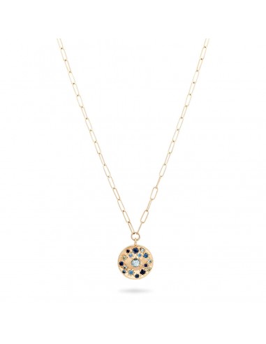 Tie Dye Moon Child Medallion Necklace (14K Gold + Blue Sapphire) votre