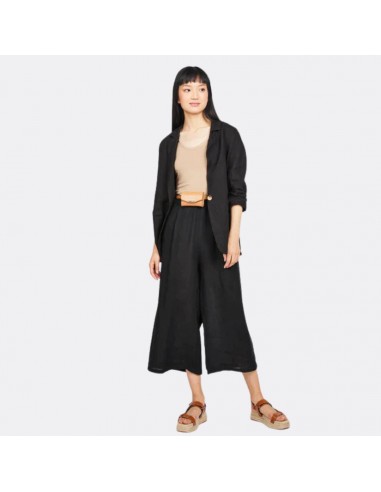 Cropped Linen Pants (Black) livraison et retour toujours gratuits