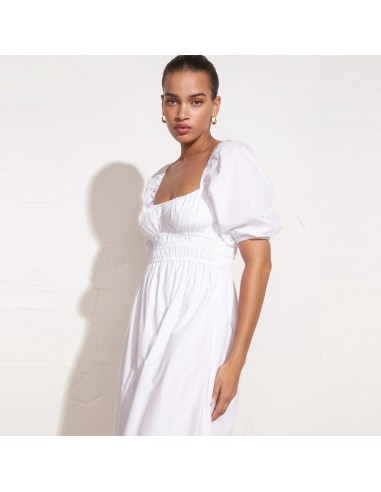 Harmonita Midi Dress (White) Véritable concentré