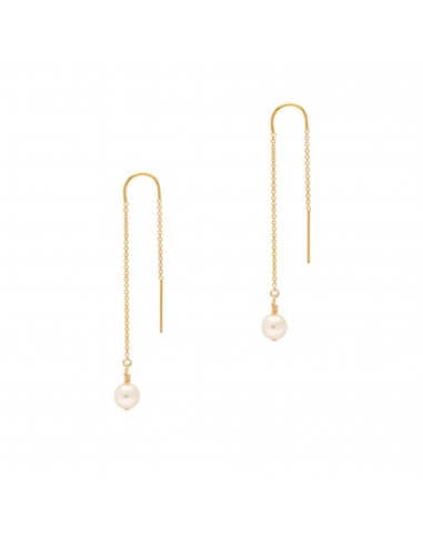 Akoya Pearl Threader Earrings (14K Gold) pas cher chine