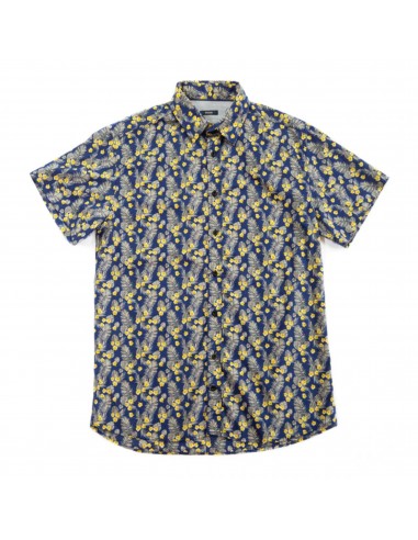 Champlain Printed Cotton Shirt (Navy Flowers) Livraison rapide