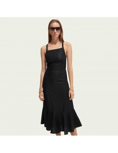 Midi-Length Pinafore Dress (Black) destockage