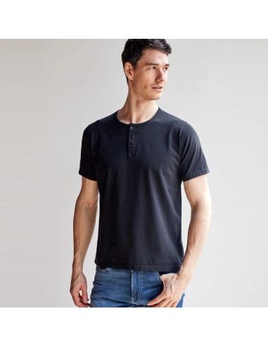 Short Sleeve Henley (Black) Les êtres humains sont 