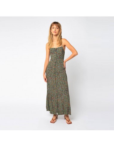 Ditsy Button Down Midi Dress (Black + Green) Les êtres humains sont 