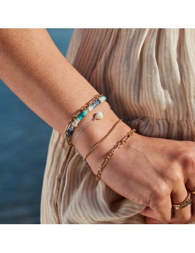 Ocean Blu Bead Cord Bracelet (14K Gold) chez Cornerstreet bien 