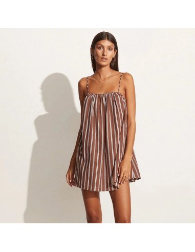 Tamara Mini Dress (Maya Stripe Print Cinnamon) le concept de la Pate a emporter 