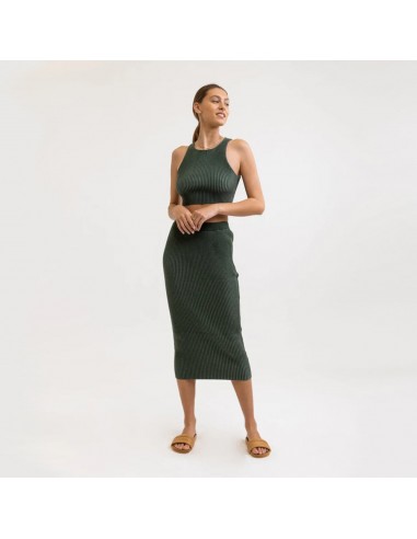 Hamilton Knit Midi Skirt (Marine Green) brillant des détails fins