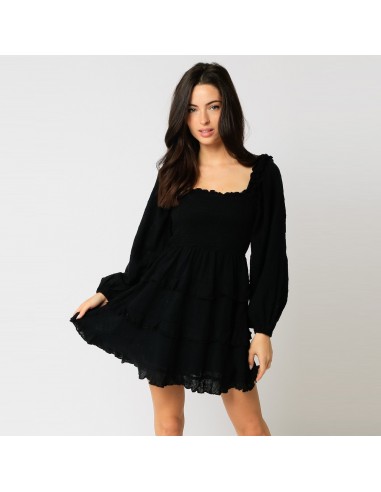 Gauze Ruffled Dress (Black) sélection de produits