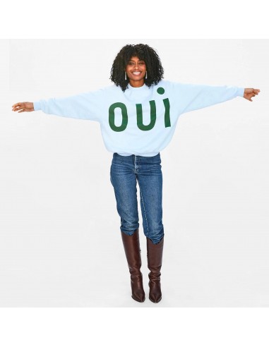 "Oui" Oversized Sweatshirt (Sky Blue) en ligne des produits 