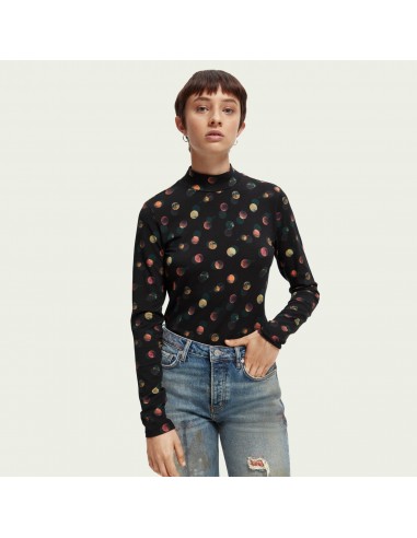 Long Sleeve Printed Slim Fit Turtleneck T-Shirt (Planets) commande en ligne