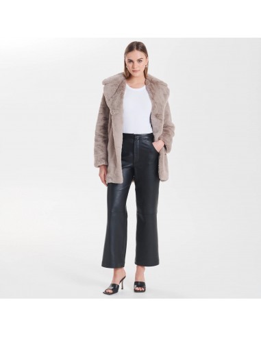 Minimalist Faux Fur Jacket (Stone) à prix réduit toute l'année