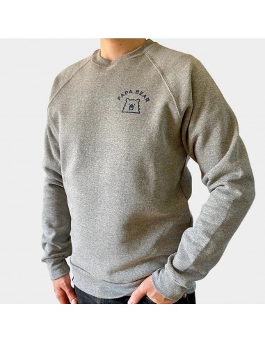 Papa Bear Crew Sweatshirt (Grey Marl + Navy) une grave pollution 