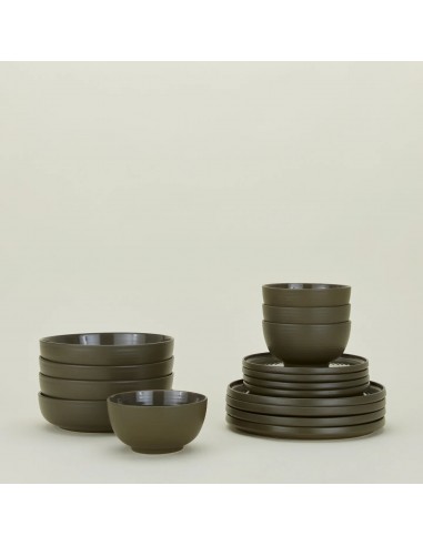 Essential Dinnerware | 16 Piece Set (Olive) de la marque