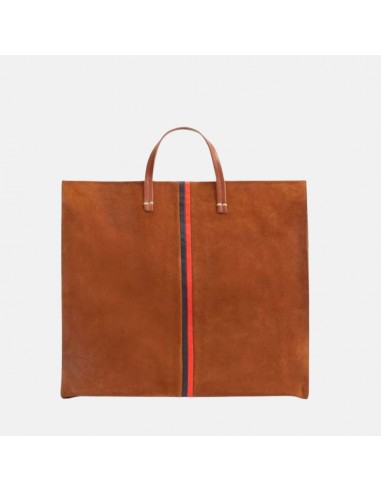 Simple Tote (Chestnut Suede Nappa Mini Stripe) français