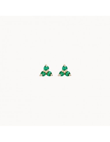 Tripod Emerald Earring (14K Gold) brillant des détails fins