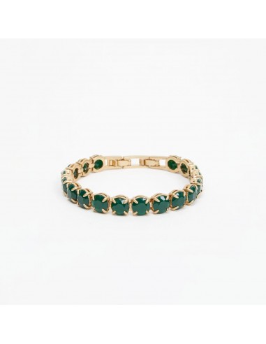 Stone Tennis Bracelet (Gold + Deep Sea) pas cher