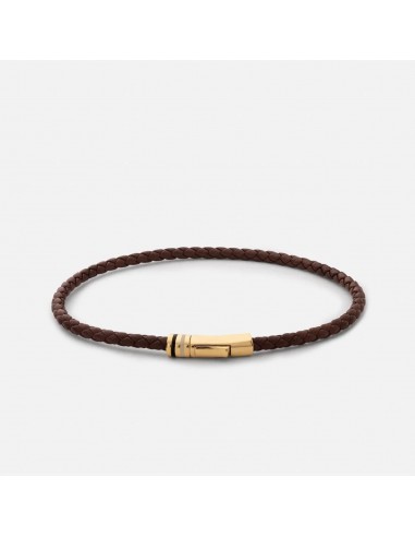 Juno Leather Bracelet (Brown + Gold) shop