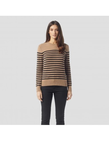 Sanni Cashmere Crew Sweater (Camel + True Black) la colonne vertébrale