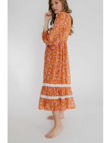 Coronado Dress in Tangerine Floral la livraison gratuite