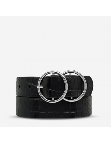 Mislaid Belt (Black Croc + Silver) Economisez 