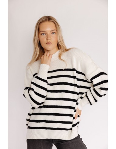 Dexter Sweater in White/Black shop