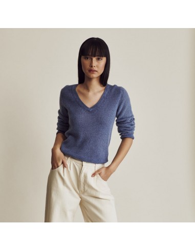 Blair Cashmere V Neck Sweater (Indigo) Paris Déstockage Promo