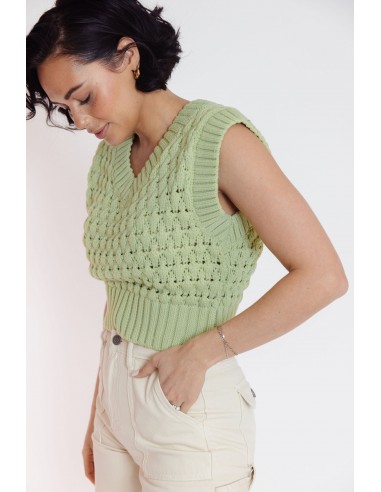 Iona Sweater Vest in Sage Fin de série