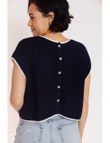 Finbar Sweater in Navy/Ivory la livraison gratuite