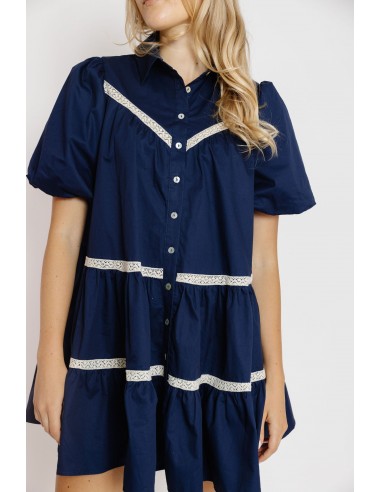 Dotty Dress in Navy pas chere