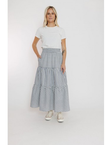 Nara Skirt in White/Navy 50% de réduction en Octobre 2024