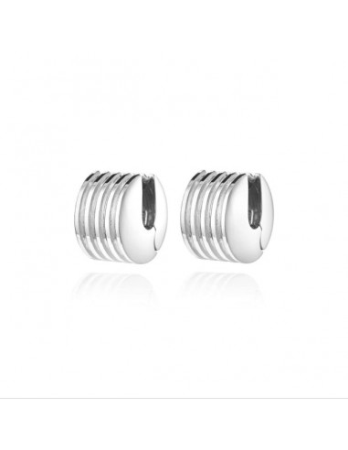 Toni Superwide Ribbed Hoops (Silver) de la marque