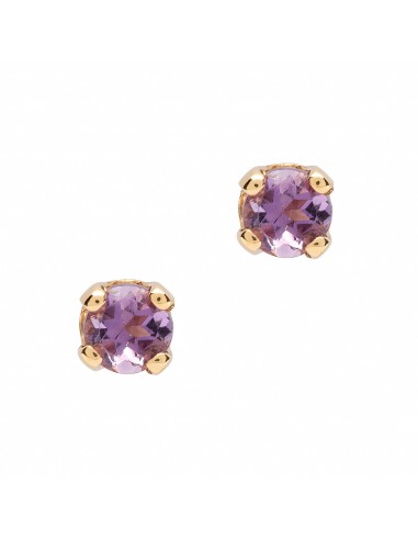 3.5mm Amethyst February 14K Gold Earring Studs Jusqu'à 80% De Réduction