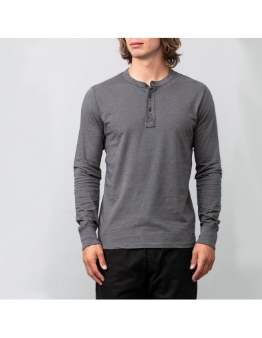 L/S Heather Jersey Henley (Heather Grey) rembourrage situé sous