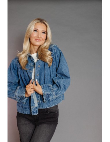 Daphne Pleated Denim Jacket Livraison rapide