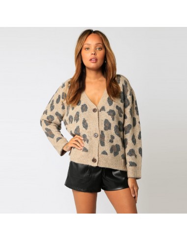 Cardigan (Taupe Leopard) Véritable concentré