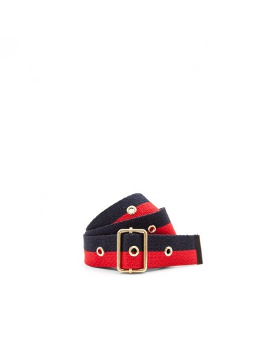 Cotton Striped Belt (Navy + Red) meilleur choix