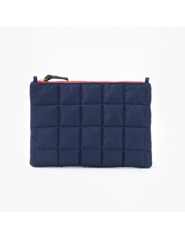 Flat Clutch with Tabs Quilted Puffer (Navy) En savoir plus