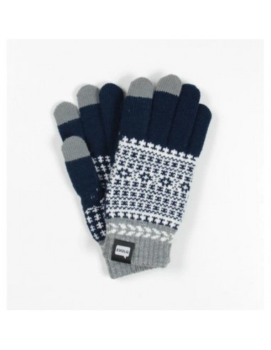 Fleur Knit Glove (Navy + White + Gray) en linge