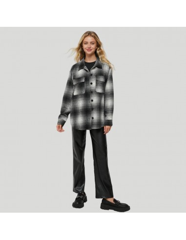 Plaid Shirt Jacket (Black) livraison gratuite