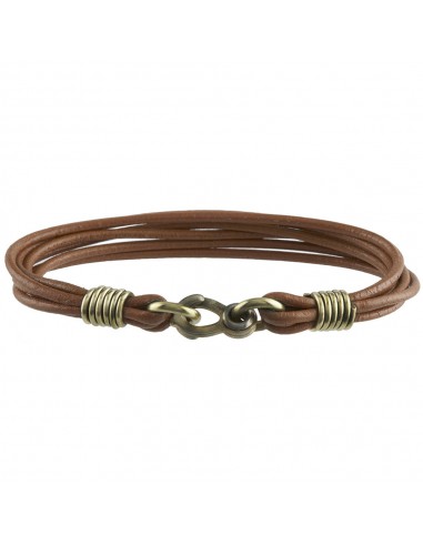 Leather Strand Bracelet (Brass + Brown) Pour