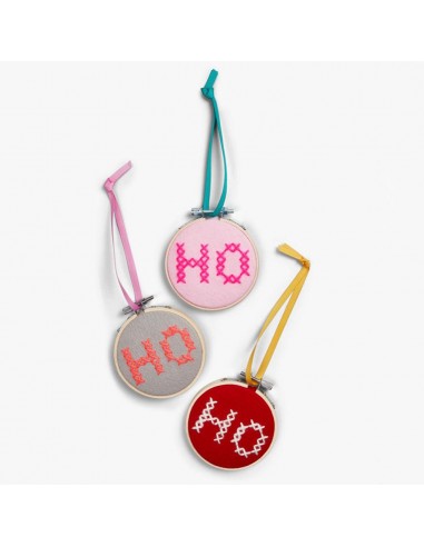 Ho Ho Ho Cross Felt Kit Hoops (Multi Colours) français